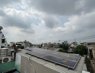 Công trình điện mặt trời hybrid 5kWp - Chị Thùy - QL1A