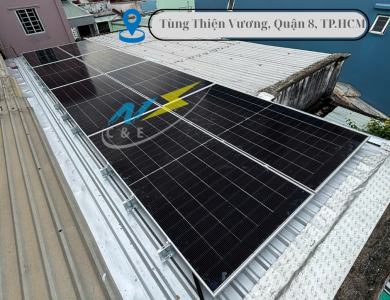 Công Trình Điện Mặt Trời hòa lưới bám tải 5kWp - Tùng Thiện Vương - Quận 8