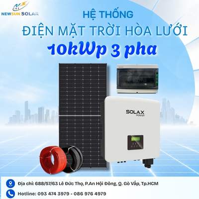 Giá lắp điện mặt trời hòa lưới 10kW 3 pha