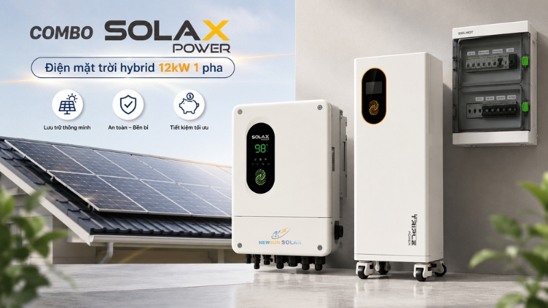 Tổng quan về hệ điện mặt trời hybrid 12kW lưu trữ 16kWh