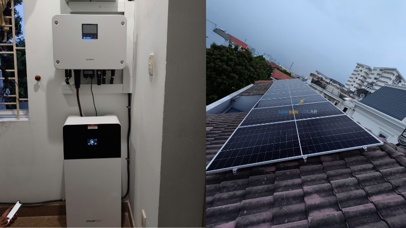 Tổng quan về hệ điện mặt trời hybrid 6kW lưu trữ 16kWh