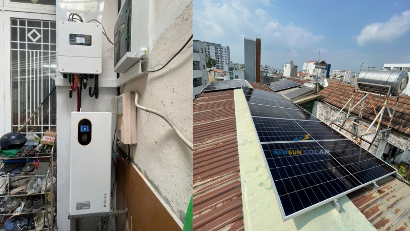 Chi phí lắp đặt hệ điện mặt trời hybrid 8kW lưu trữ 16kWh