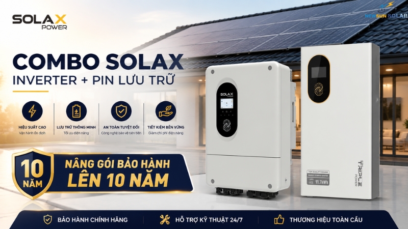 Inverter hybrid SolaX 8kw và Pin lưu trữ SolaX 16kWh