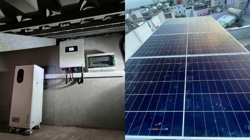 Công Trình Điện Mặt Trời Hybrid 7,6kWp Lưu Trữ 16kWh