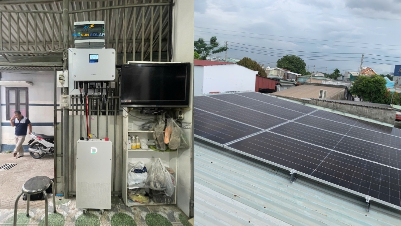 Cấu Hình Điện Mặt Trời Hybrid 5kWp Lưu Trữ 14,3kWh