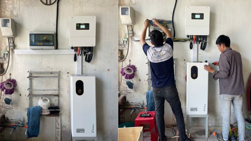 Cấu hình hệ thống điện mặt trời hybrid 6kW