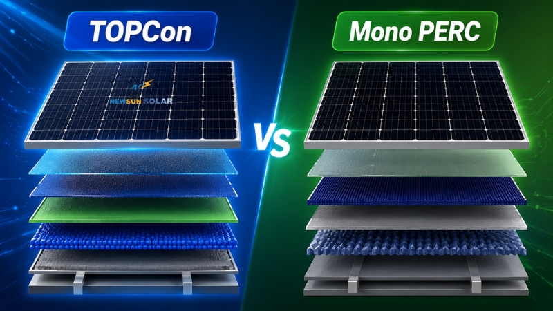 So sánh pin TOPCon và pin Mono PERC