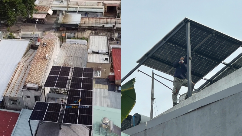 Khung giá đỡ tấm pin mặt trời được làm từ vật liệu gì?