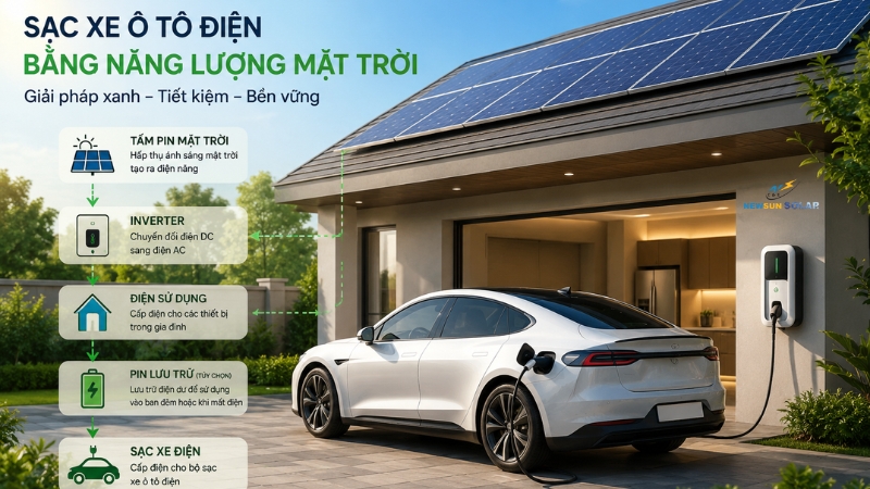 Sạc xe điện bằng năng lượng mặt trời là gì?