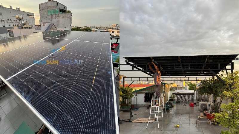 Công Trình Điện Mặt Trời hòa lưới bám tải 5KW Quận 12 - Tp.HCM