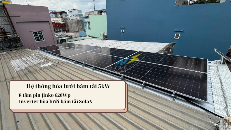 Hệ thống điện mặt trời hòa lưới bám tải 5kW