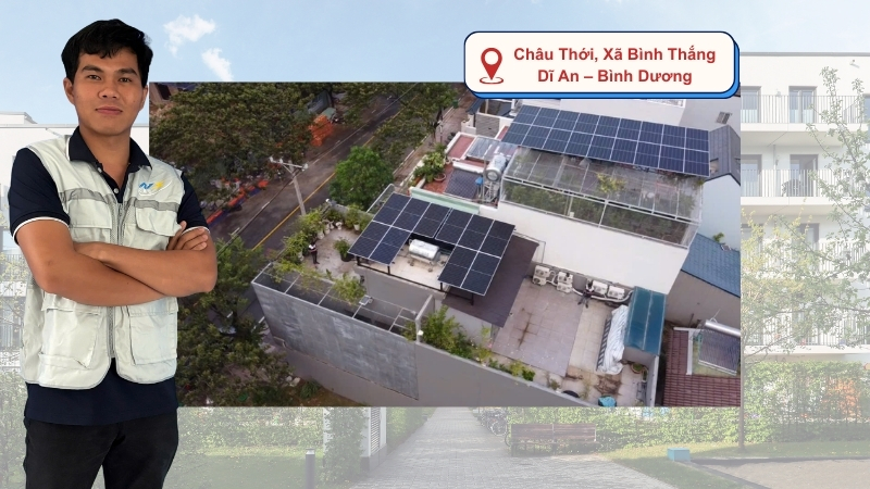 Công Trình Điện Mặt Trời hybrid lưu trữ 6.2kW 3 pha - Dĩ An - Bình Dương